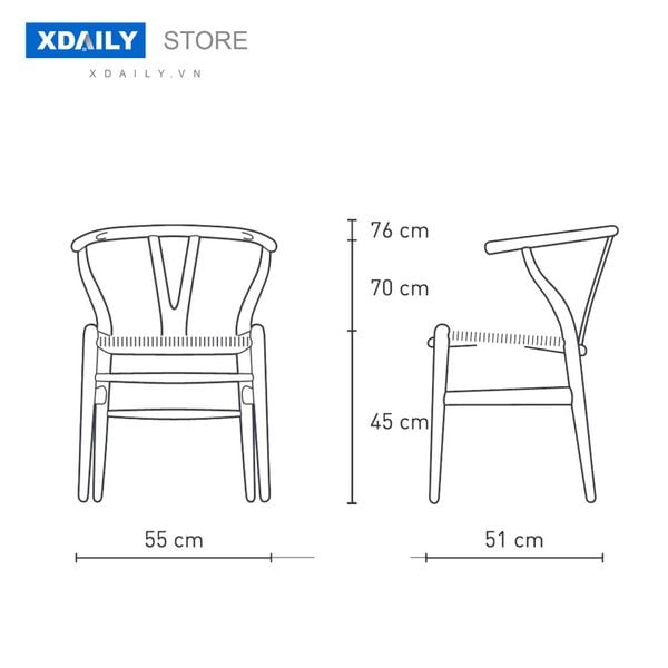 Ghế ăn gỗ Wishbone