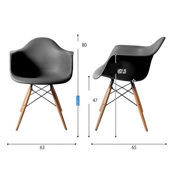 Ghế thuyền nhựa - chân gỗ - E14