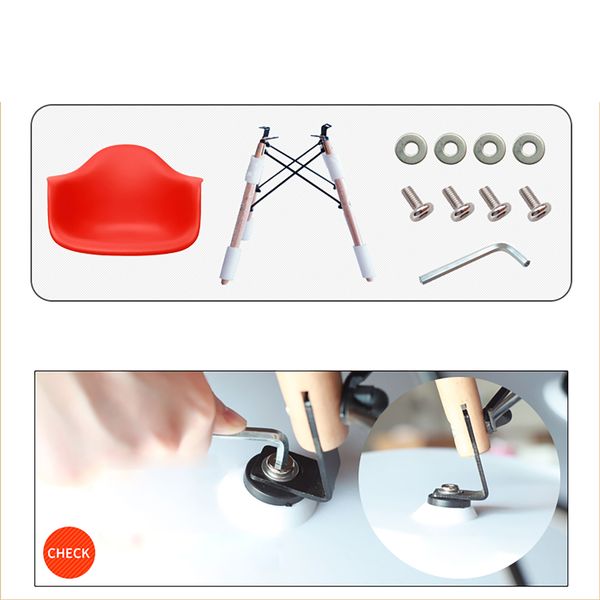 Ghế thuyền nhựa - chân gỗ - E14