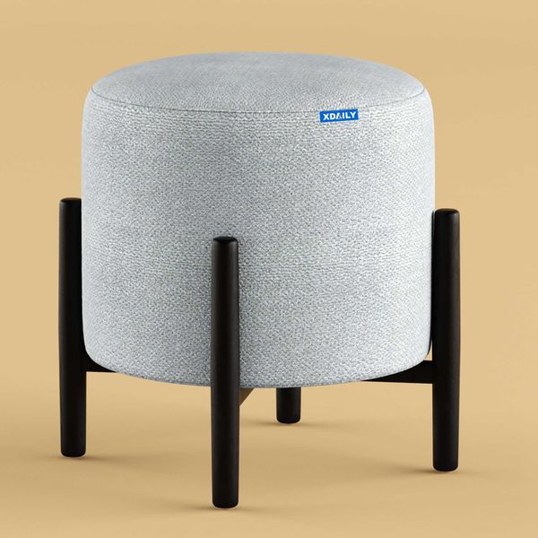 Đôn tròn chân gỗ XDAILY | Ghế đôn trang điểm, phòng khách.