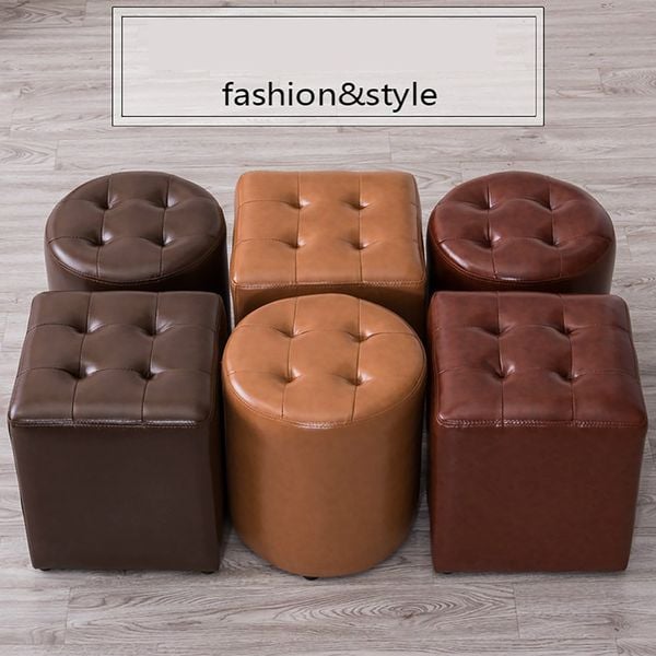 Ghế đôn vuông rít khuy 1 mặt