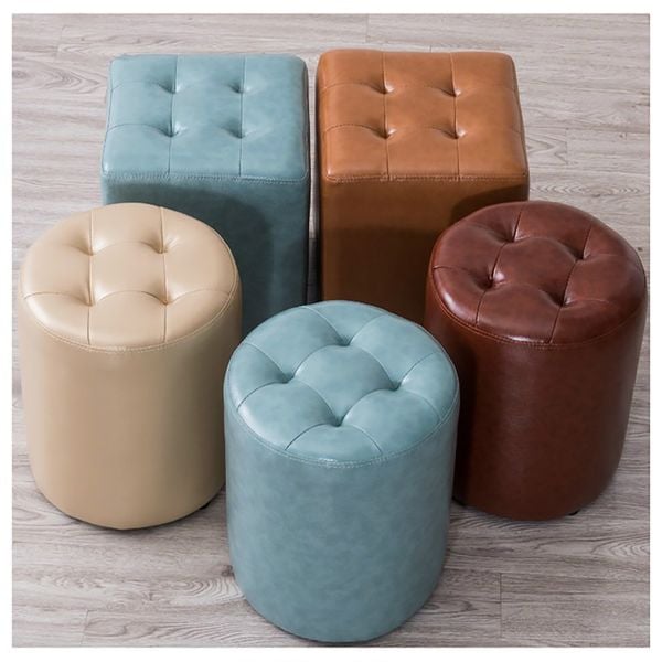 Ghế đôn vuông rít khuy 1 mặt