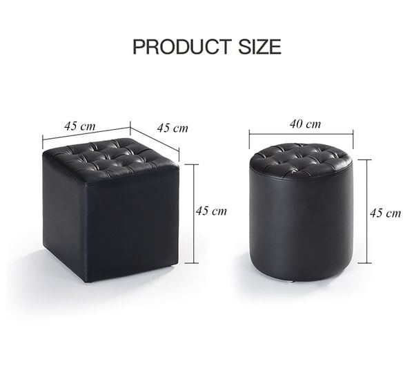 Ghế đôn vuông rít khuy 1 mặt