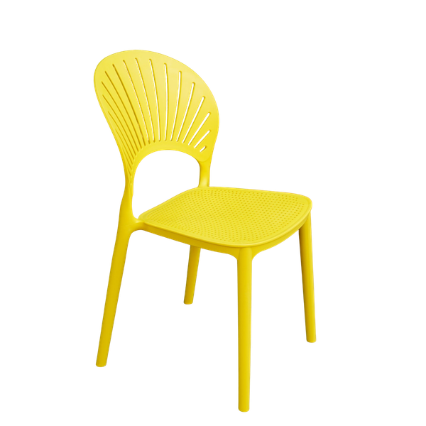 Ghế nhựa đúc XDAILY - Ghế nan quạt lưng cánh hoa | Ghế cà phê đẹp.