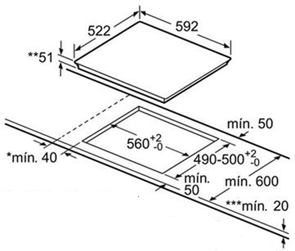 Thông số kỹ thuật bếp từ Bosch PIJ651B17E Thông số kỹ thuật bếp từ Bosch PIJ651B17E