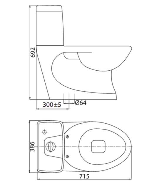 Bản vẽ kỹ thuật bồn cầu 1 khối Viglacera C0504 Bản vẽ kỹ thuật bồn cầu 1 khối Viglacera C0504