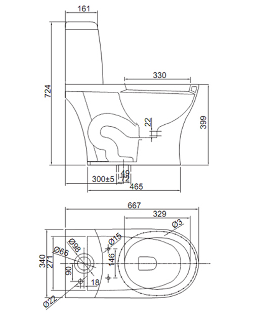 Bản vẽ kỹ thuật Bồn cầu 1 khối Viglacera V40 Bản vẽ kỹ thuật Bồn cầu 1 khối Viglacera V40