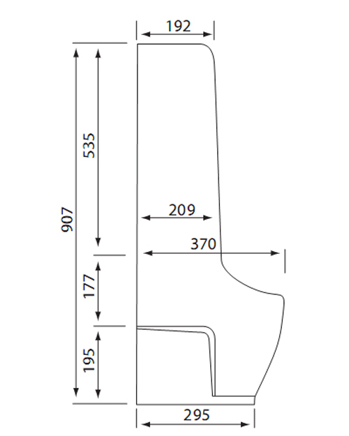Bản vẽ kỹ thuật Tiểu nam Viglacera đặt sàn BS604