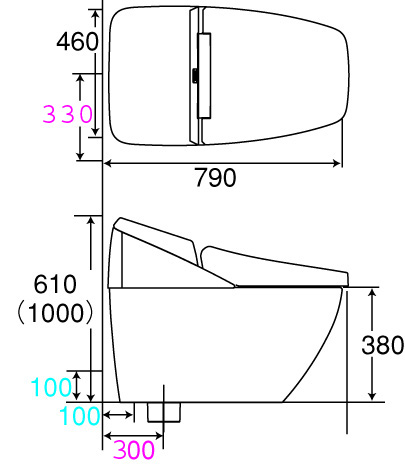Bản vẽ kỹ thuật Bàn cầu cảm ứng INAX DV-R115VH-VN/BKG Bàn cầu inax cảm ứng cao cấp DV-R115VH-VN/BKG bản vẽ