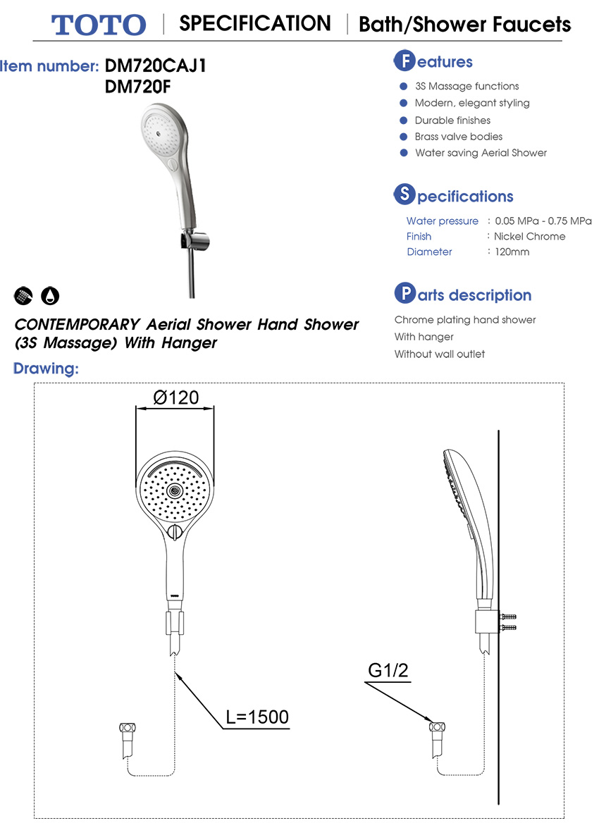 Bát sen TOTO DM720CAJ1/DM720F bản vẽ kỹ thuật