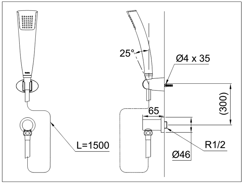 Bát sen TOTO TTSH103ECF bản vẽ kỹ thuật