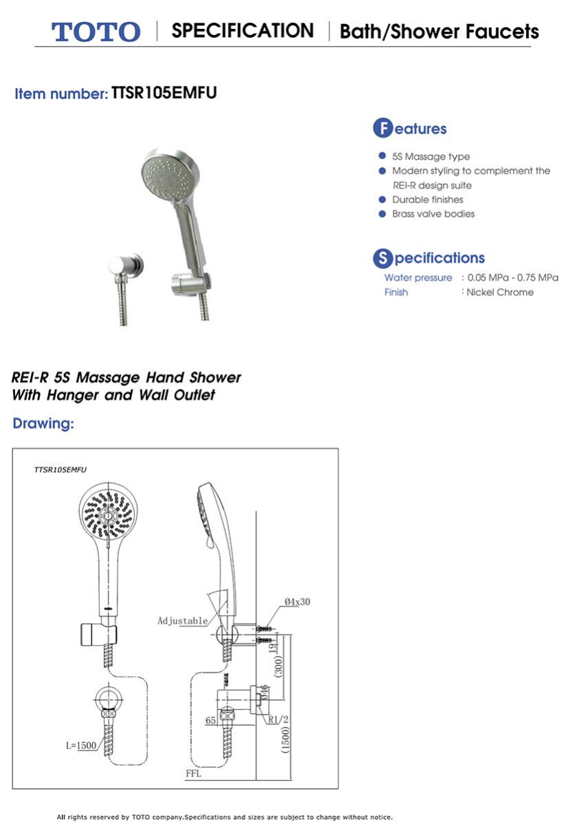 Bát sen TOTO TTSR105EMFU bản vẽ kỹ thuật