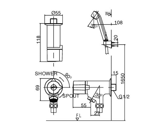 Thông số kỹ thuật Sen tắm Inax BFV-10-1C