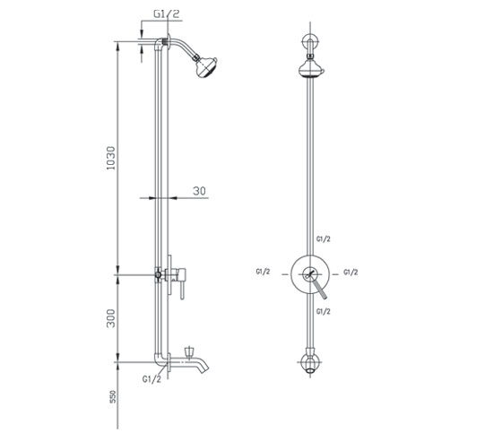 Thông số kỹ thuật Sen tắm buồng vách kính BFV-28S