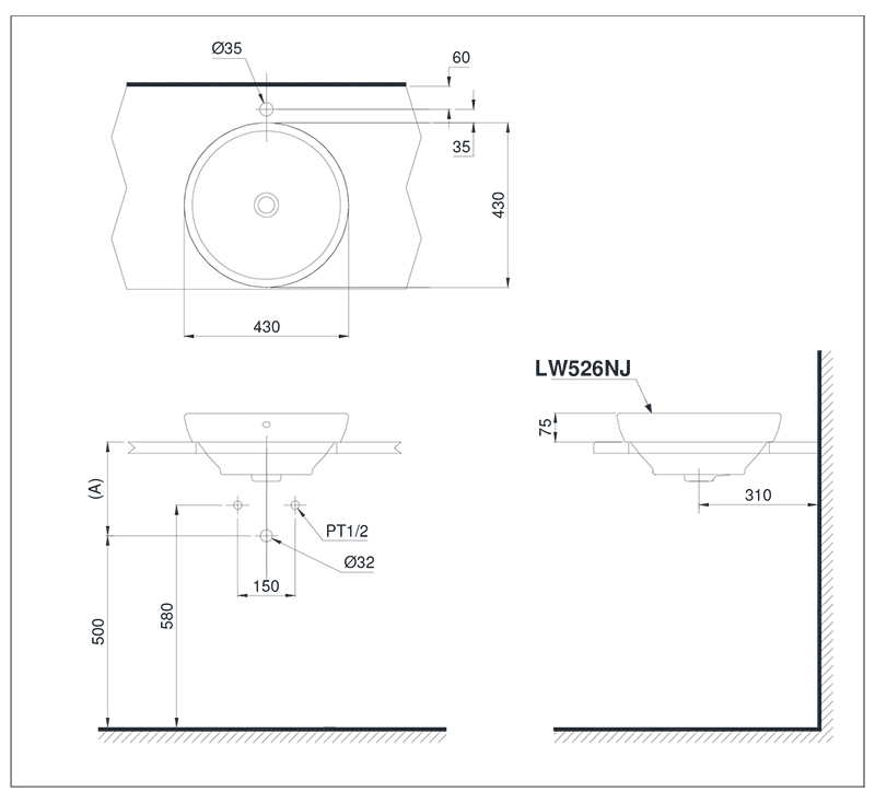 Chậu rửa đặt bàn TOTO LW526NJ Chậu rửa đặt bàn TOTO LW526NJ