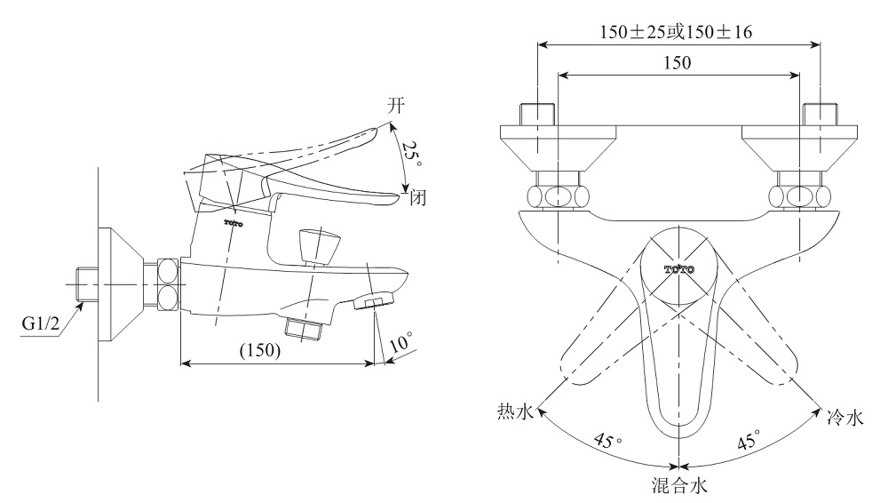 Bản vẽ Sen tắm nóng lạnh TOTO DM343/DB200CAFV1