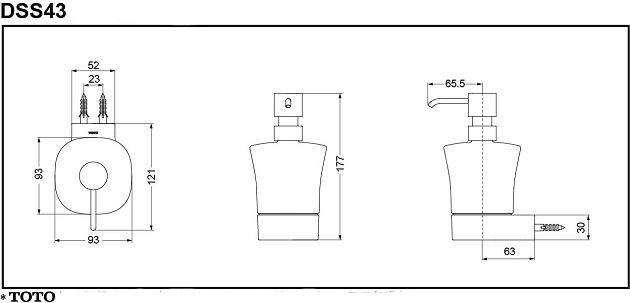 Hộp đựng xà phòng TOTO DSS43 bản vẽ kỹ thuật Hộp đựng xà phòng TOTO DSS43 bản vẽ kỹ thuật