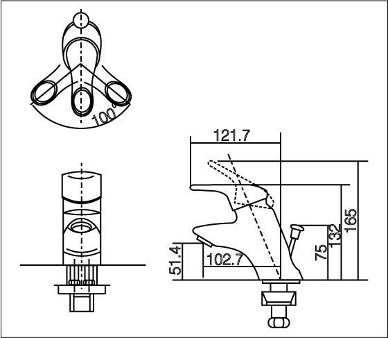 Thông số kỹ thuật Vòi chậu lavabo Inax LFV-202S