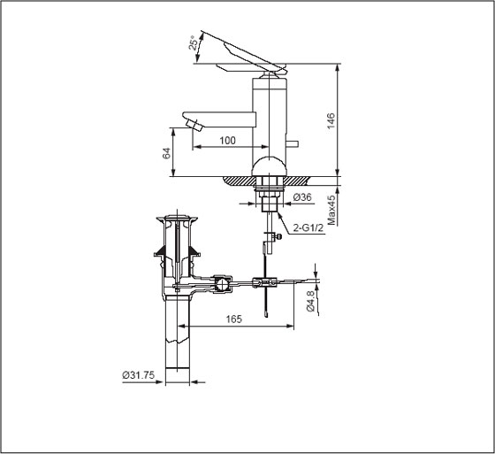 Thông số kỹ thuật Vòi chậu lavabo Inax LFV-4000S