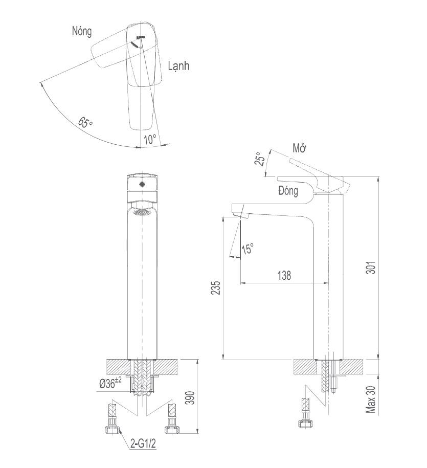 Bản vẽ kỹ thuật Vòi chậu lavabo inax LFV-5000SH