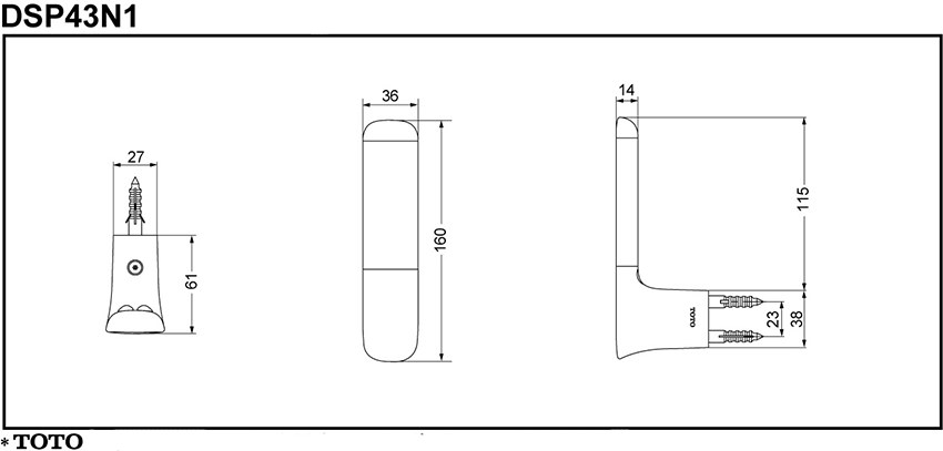 Lô giấy vệ sinh TOTO dự phòng DSP43N1 bản vẽ kỹ thuật