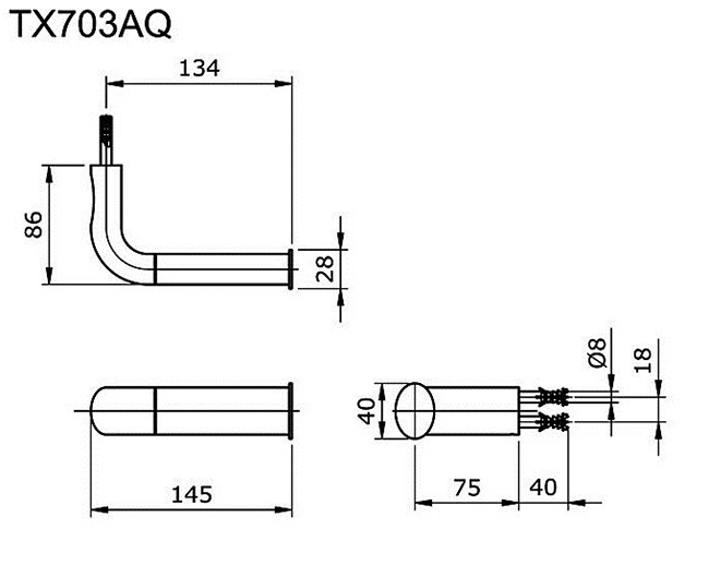 Lô giấy vệ sinh TOTO TX703AQ bản vẽ kỹ thuật