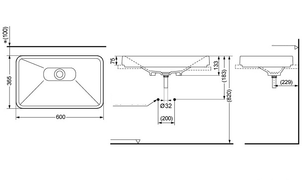 Chậu rửa đặt bàn TOTO LW171Yb bản vẽ kỹ thuật Chậu rửa đặt bàn TOTO LW171Yb bản vẽ kỹ thuật