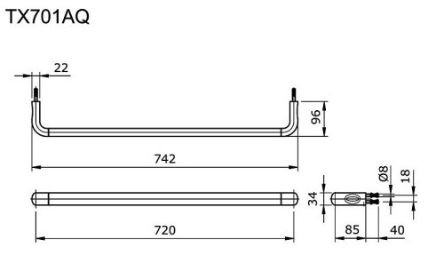 Thanh vắt khăn TOTO TX701AQ bản vẽ kỹ thuật