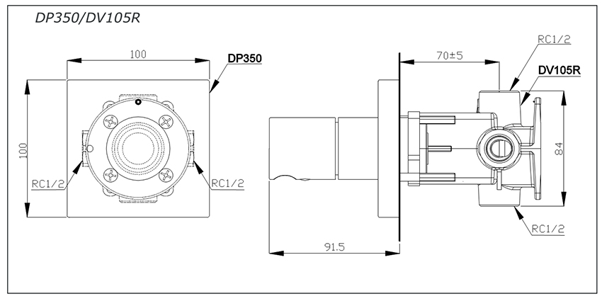Van điều chỉnh lượng nước TOTO DP350/DV105R bản vẽ kỹ thuật Van điều chỉnh lượng nước TOTO DP350/DV105R bản vẽ kỹ thuật