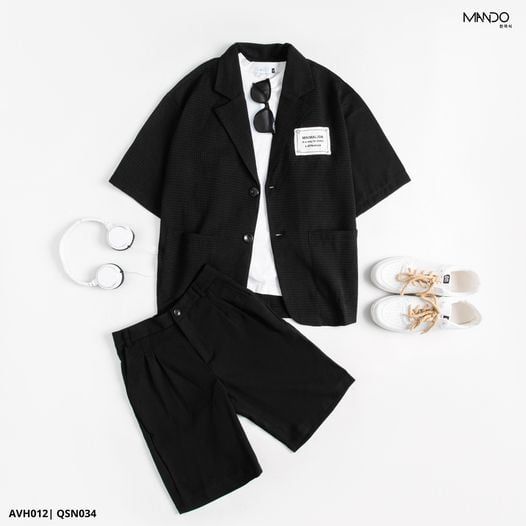  Áo Blazer  Trơn Tay Lỡ MANDO Chất Vải Xốp Tổ Ong Cao Cấp Form Rộng Basic Unisex Thời Trang Hàn Quốc AVH012 