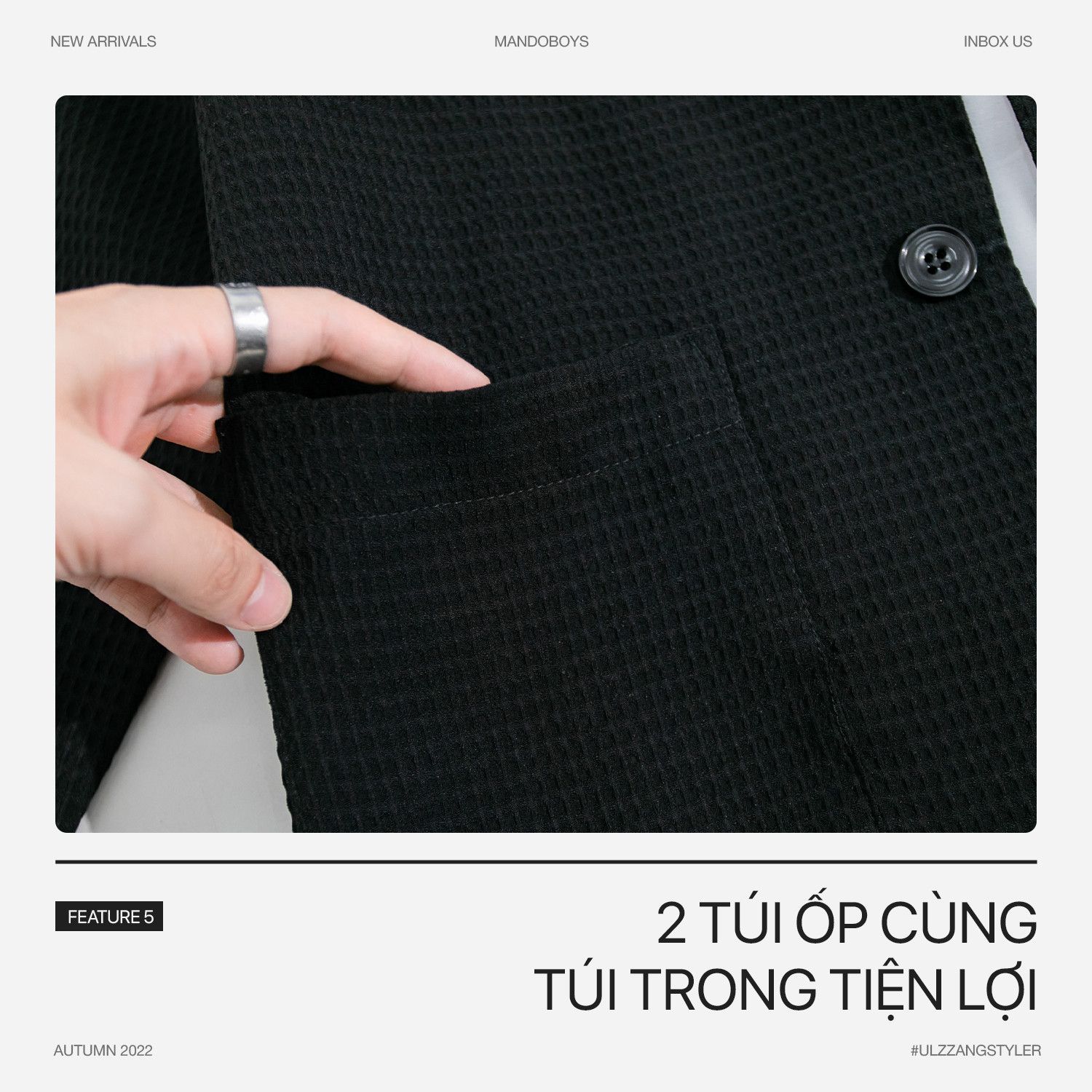  Áo Blazer Dài Tay Nam MANDO Kèm Phụ Kiện Kiểu Dáng Unisex Trẻ Trung Thời Trang Hàn Quốc BLZ004 