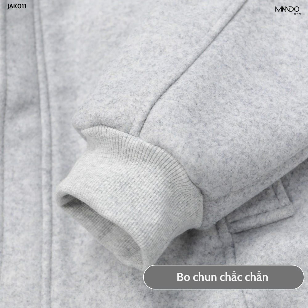  Áo Khoác 2 Khóa Nam Cổ Cao Chất Liệu Dạ Ép MANDO Form Rộng Kiểu Dáng Basic Unisex Thời Trang Hàn Quốc JAK011 