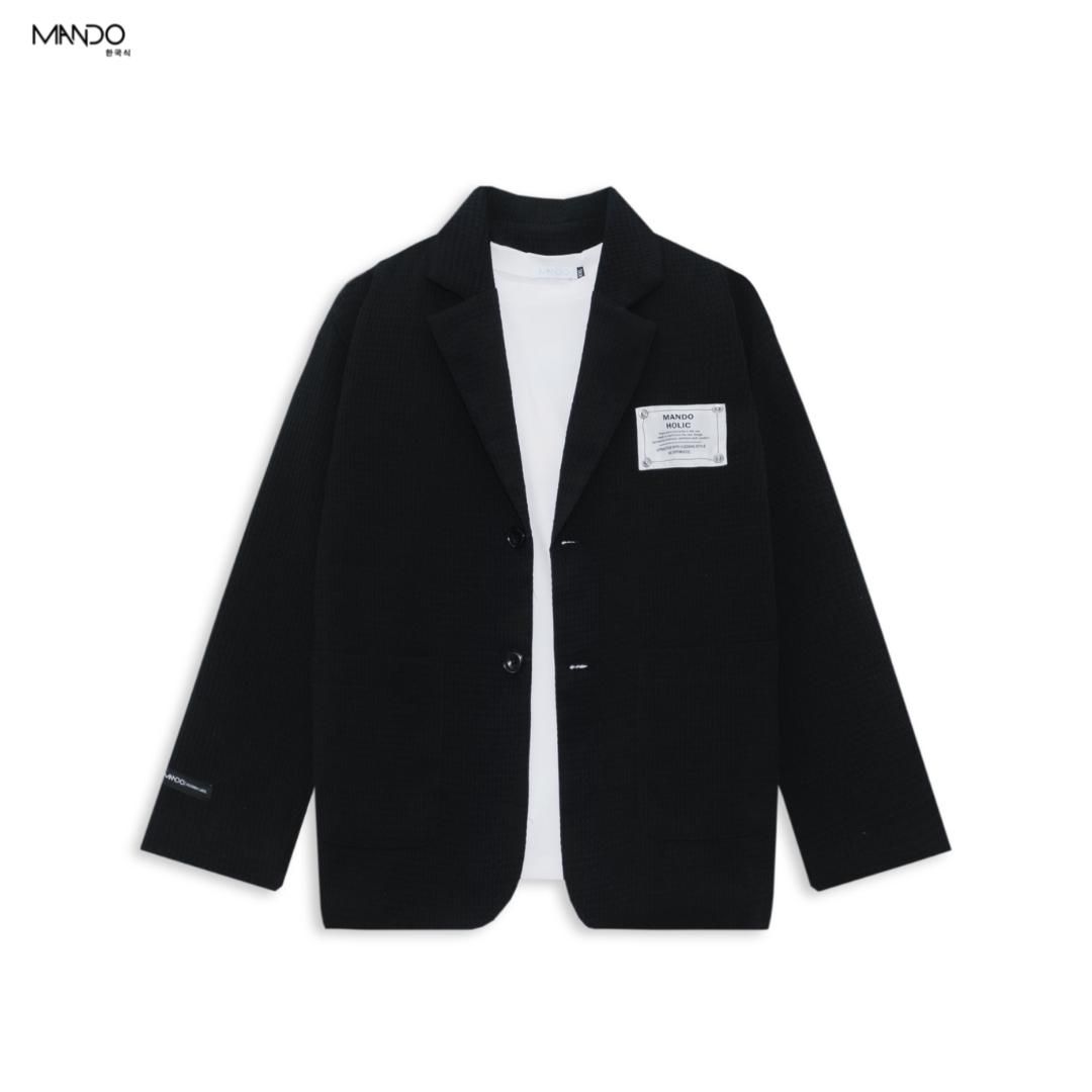  Áo Blazer Dài Tay Nam MANDO Kèm Phụ Kiện Kiểu Dáng Unisex Trẻ Trung Thời Trang Hàn Quốc BLZ004 