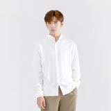  Áo Sơ Mi Trơn Cổ Tàu Dài Tay Nam MANDO 2 Màu Đen Trắng Chất Cotton Form Rộng Basic Unisex Thời Trang Hàn Quốc SMD121 