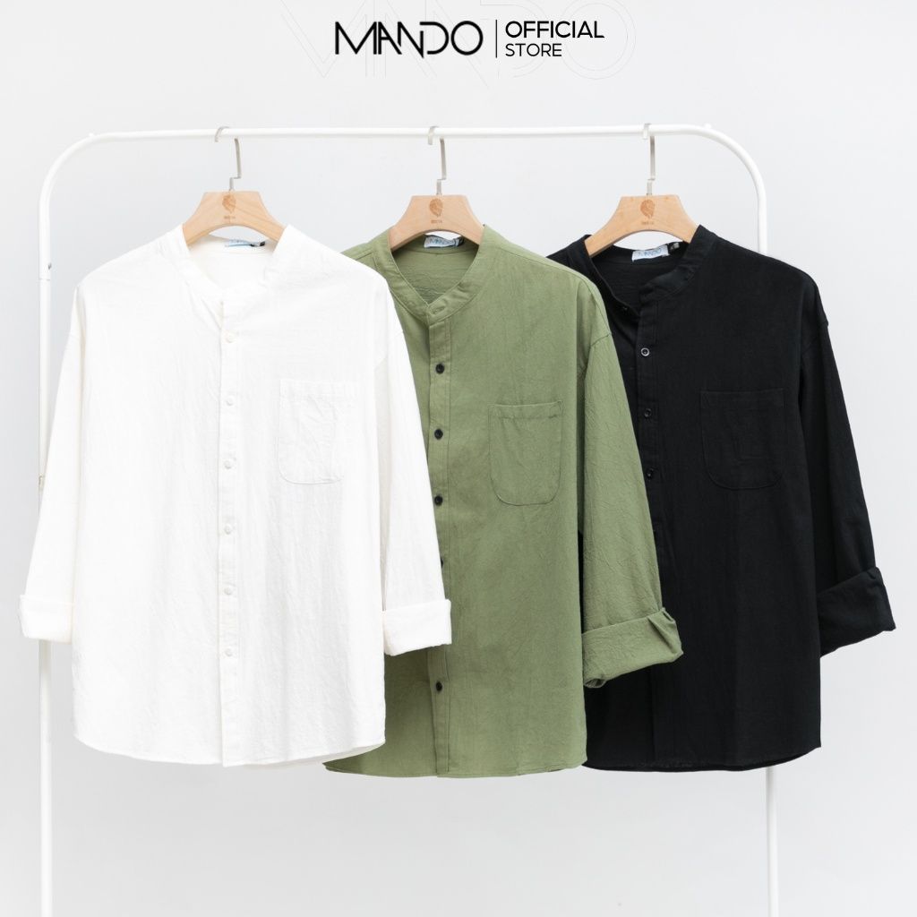 Áo Sơ Mi Nam Dài Tay Cổ Tàu Dáng Ôm Body Hàn Quốc Vải Mịn Mát Ao so mi nam dai tay Cổ Trụ Không Nhăn Lazadavn #6 Áo Sơ Mi Nam Dài Tay Cổ Tàu Dáng Ôm Body Hàn Quốc Vải Mịn Mát Ao so mi nam dai tay Cổ Trụ Không Nhăn Lazadavn