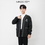  Áo Khoác Cardigan Nam MANDO Trơn Dài Tay Nỉ Trần Bông Cao Cấp Form Rộng Basic Unisex Thời Trang Hàn Quốc NDN077 