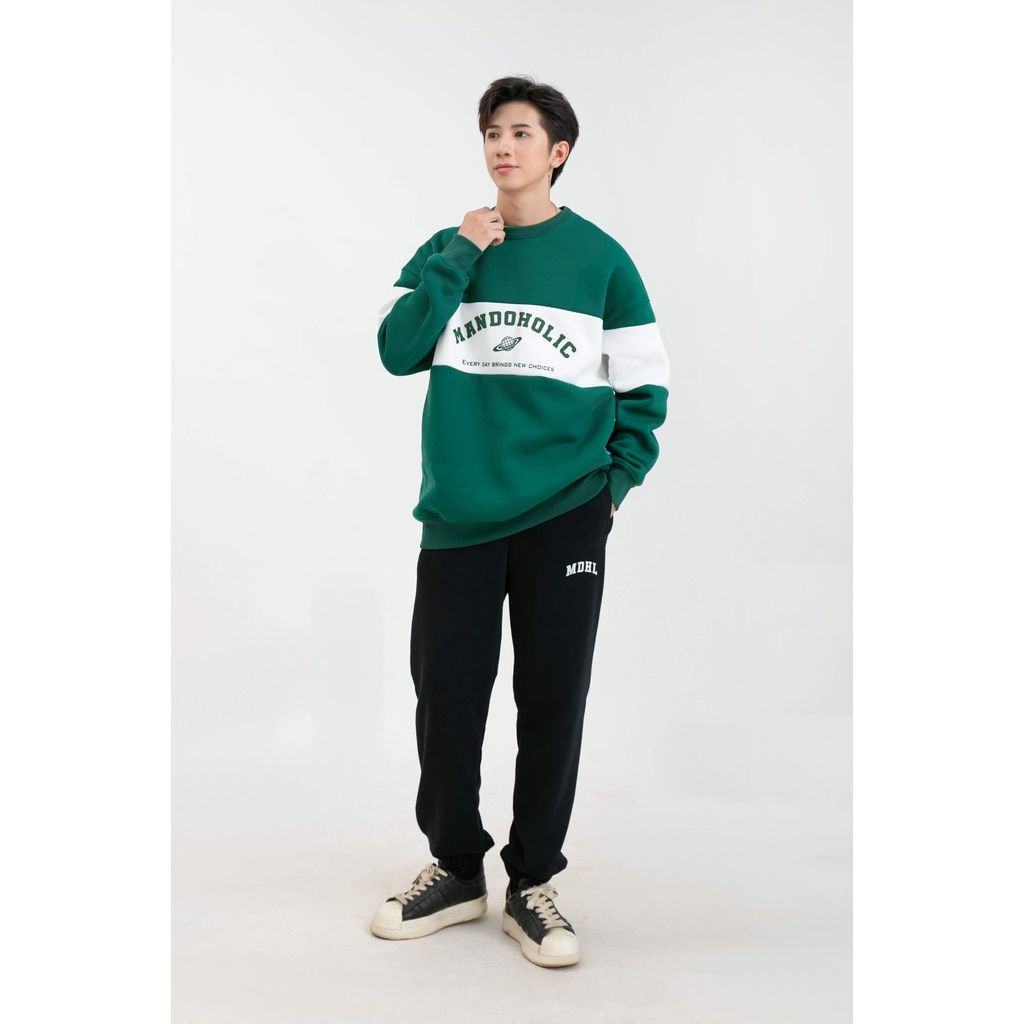  Áo Sweater Nỉ Nam MANDO Phối Màu Chất liệu Nỉ Cào Dày Dặn, Form Rộng Hình In Unisex Phong Cách Unisex SWT012 