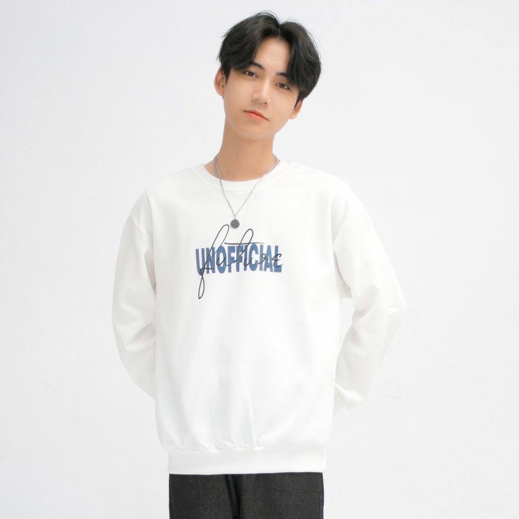  Áo Nỉ Sweater Nam MANDO Dài Tay Nỉ Bông Cao Cấp Form Rộng Họa Tiết In Unofficial Basic Unisex Thời Trang Hàn Quốc NDN053 