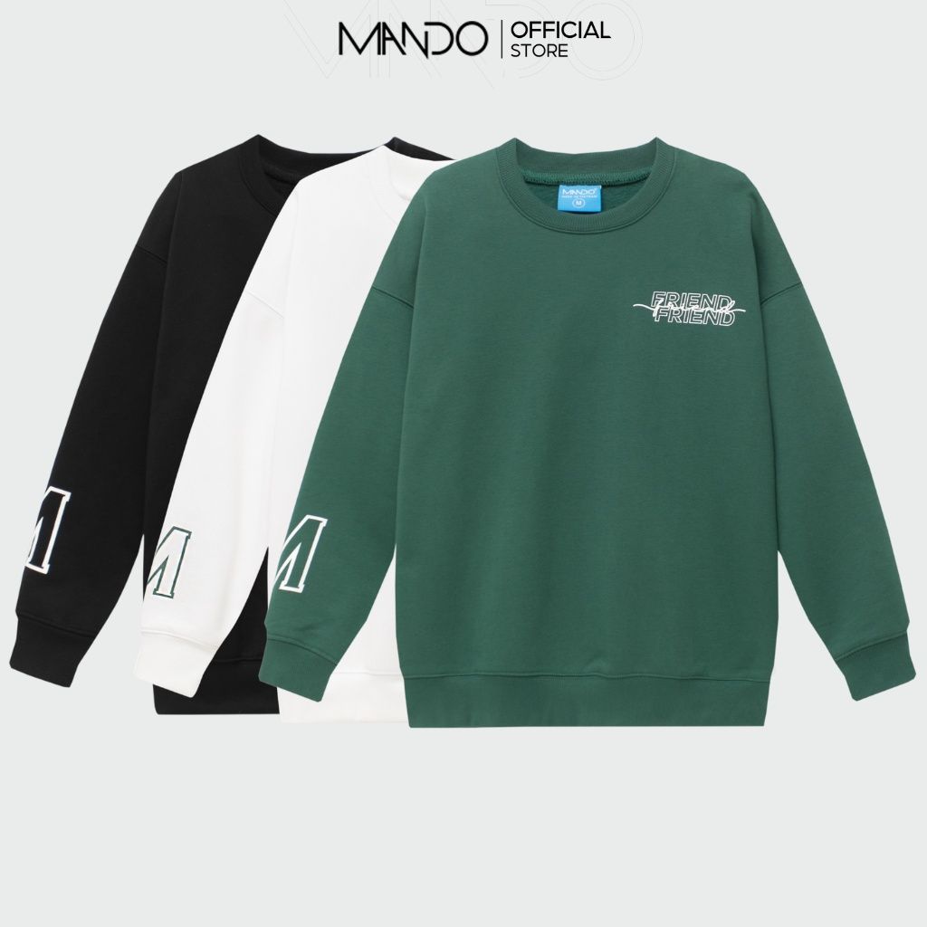  Áo Sweater Nỉ Nam MANDO Phối Màu Chất liệu Nỉ Cào TC Dày Dặn, Form Rộng Phong Cách Unisex SWT002 