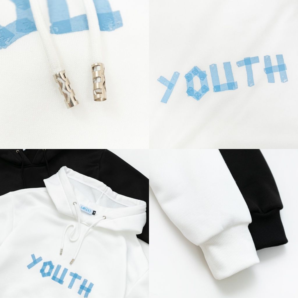  Áo Nỉ Hoodie Nam Dài Tay 2 Màu Đen Trắng MANDO Chất Nỉ Cao Cấp Form Rộng Hình In Basic Unisex Thời Trang Hàn Quốc HOD003 