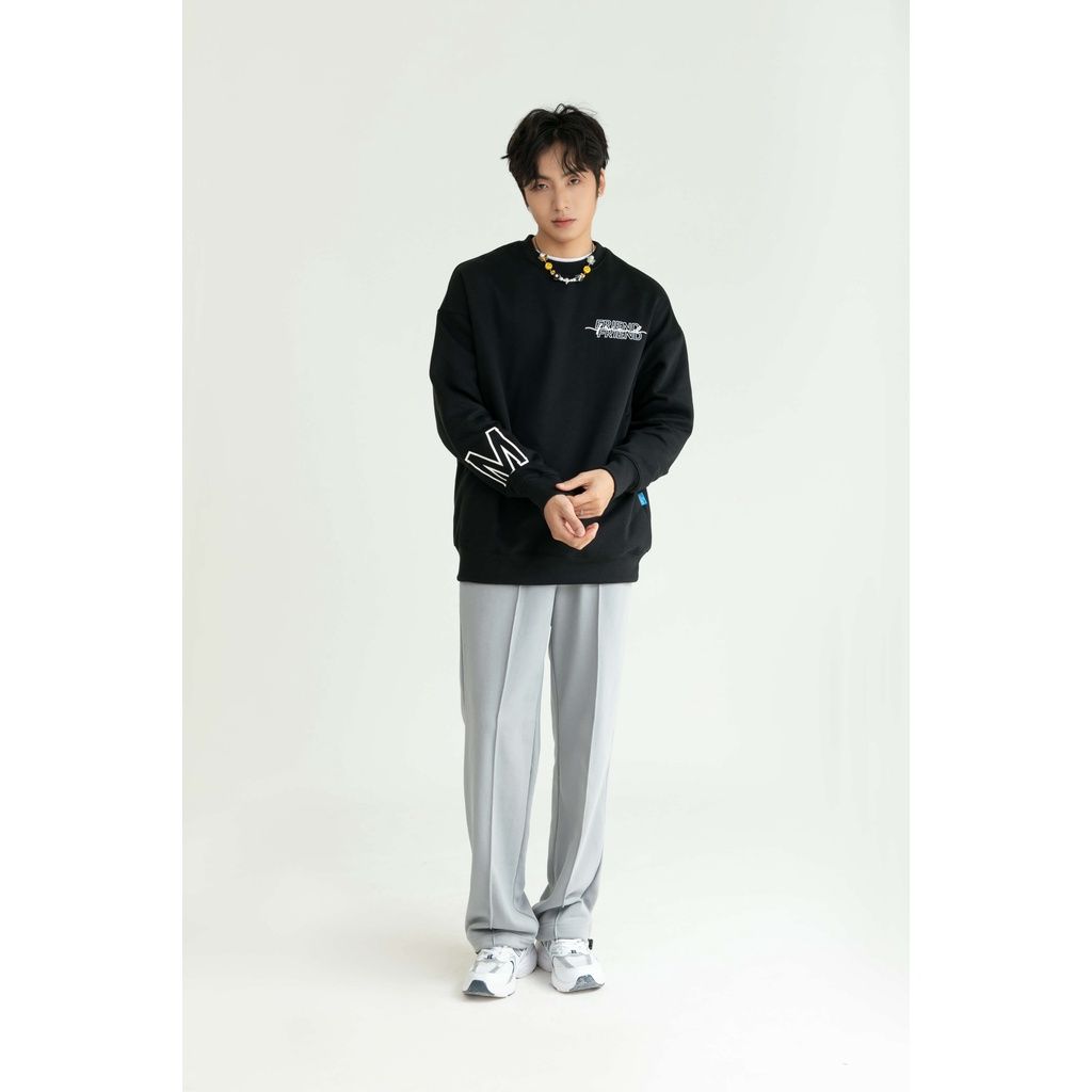  Áo Sweater Nỉ Nam MANDO Phối Màu Chất liệu Nỉ Cào TC Dày Dặn, Form Rộng Phong Cách Unisex SWT002 