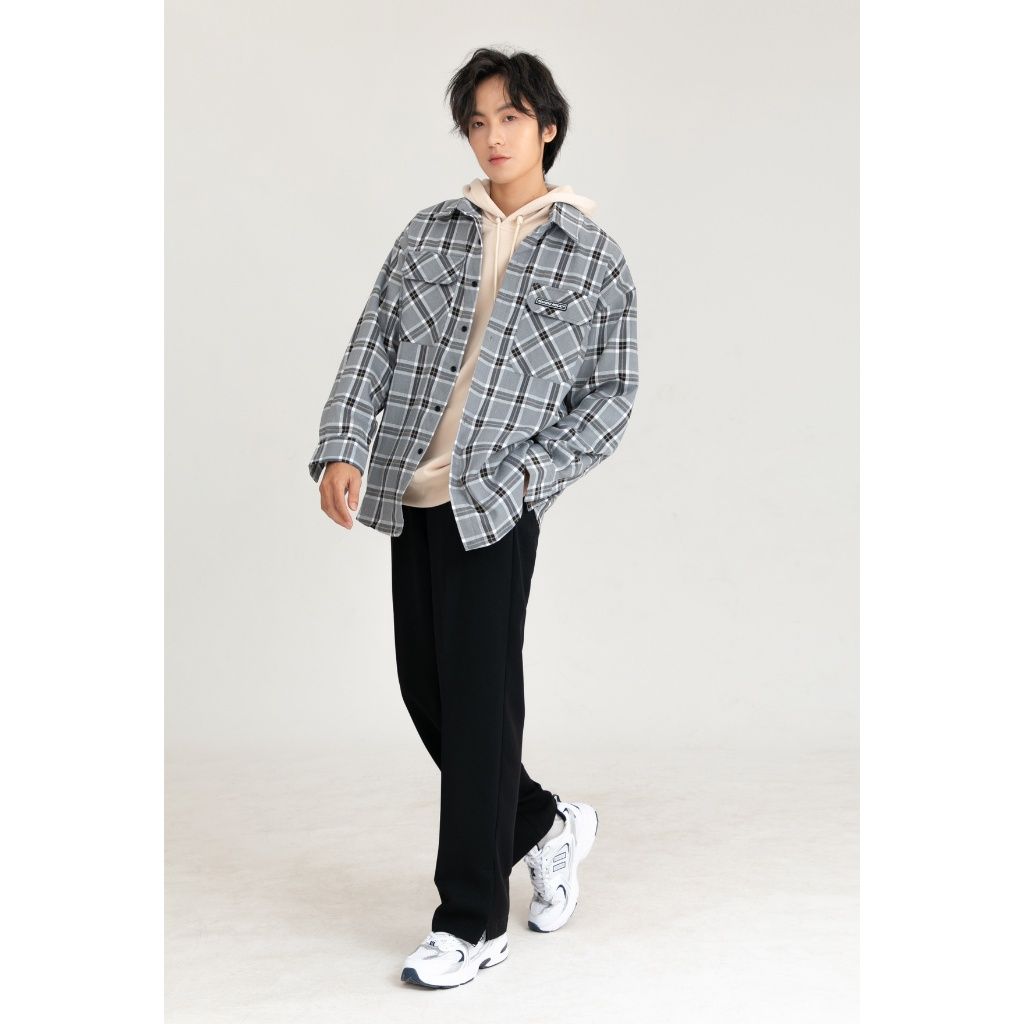  Áo Sơ Mi Nam Flannel MANDO Form Rộng Chất Vải Dạ Mỏng Dài Tay Họa Tiết Kẻ Caro Unisex Thời Trang Hàn Quốc SHT011 