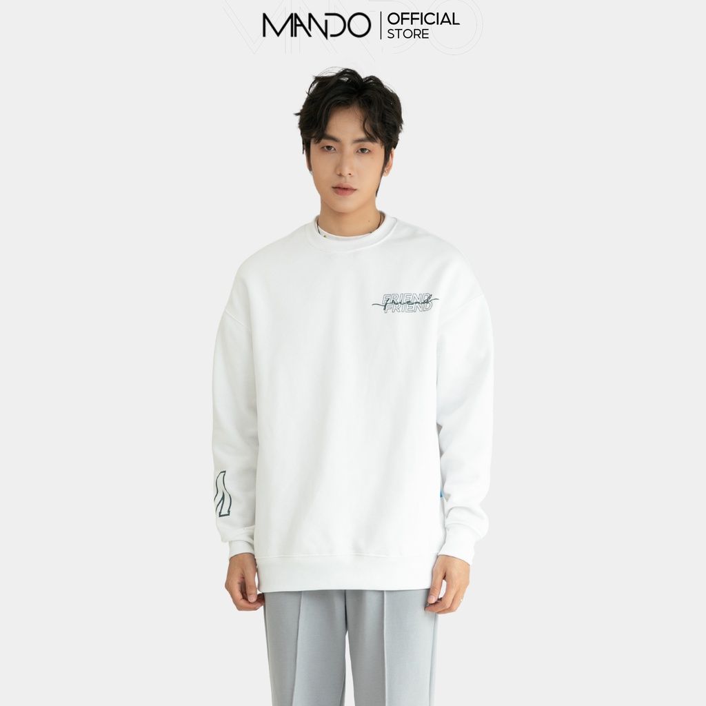  Áo Sweater Nỉ Nam MANDO Phối Màu Chất liệu Nỉ Cào TC Dày Dặn, Form Rộng Phong Cách Unisex SWT002 