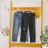  Quần Jean Nam MANDO Rách Gối Ống Suông Form Rộng Kiểu Dáng Basic Unisex Thời Trang Hàn Quốc QJ38 