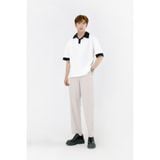  Áo Phông Polo Nam Màu Trắng MANDO Tay Lỡ Cotton Cao Cấp Form Rộng Basic Unisex Thời Trang Hàn Quốc PDN122 POL001 