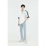  Áo Phông Polo Trắng Nam Sọc Tay Đen MANDO Tay Lỡ Cotton Cao Cấp Form Rộng Basic Unisex Thời Trang Hàn Quốc PDN130 