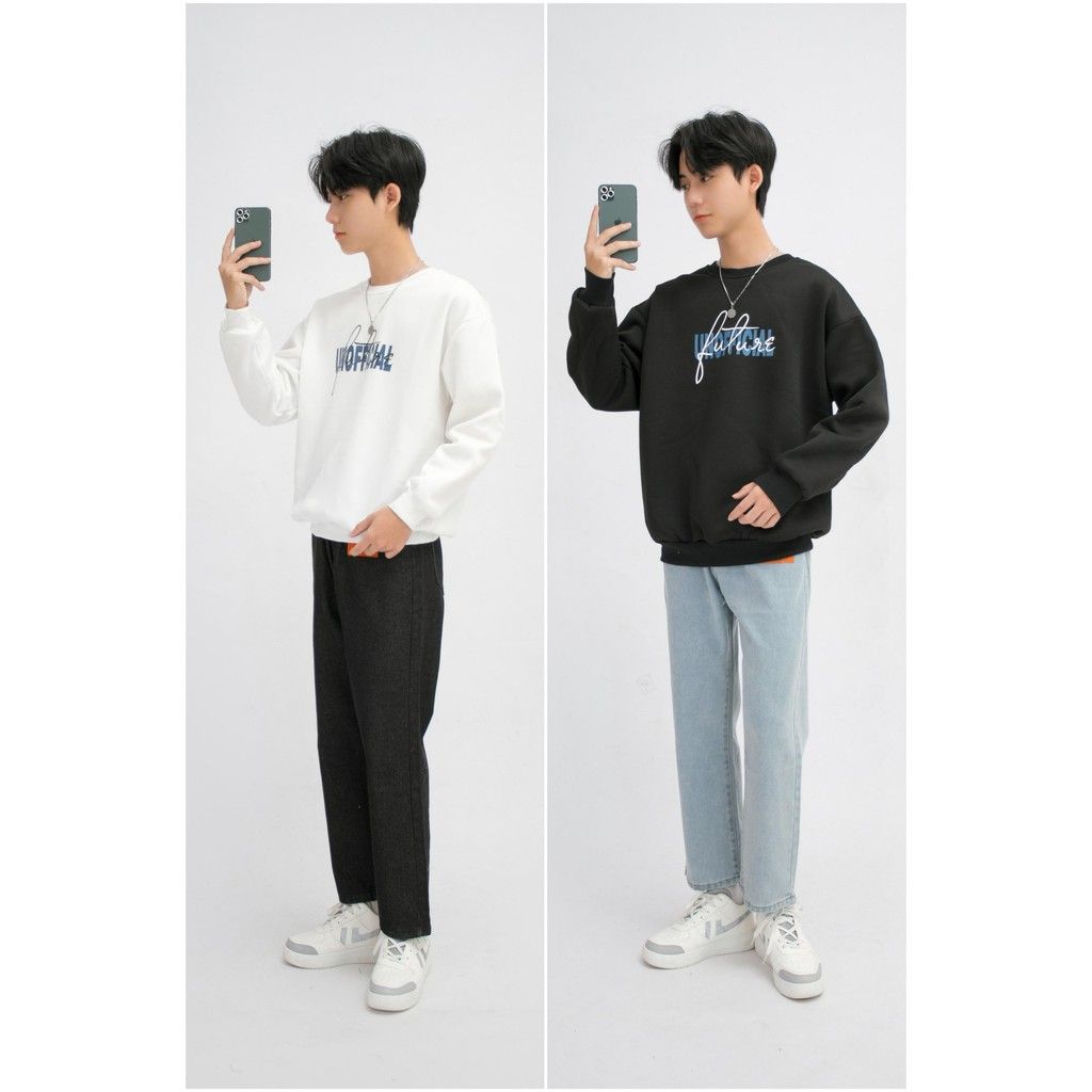  Áo Nỉ Sweater Nam MANDO Dài Tay Nỉ Bông Cao Cấp Form Rộng Họa Tiết In Unofficial Basic Unisex Thời Trang Hàn Quốc NDN053 