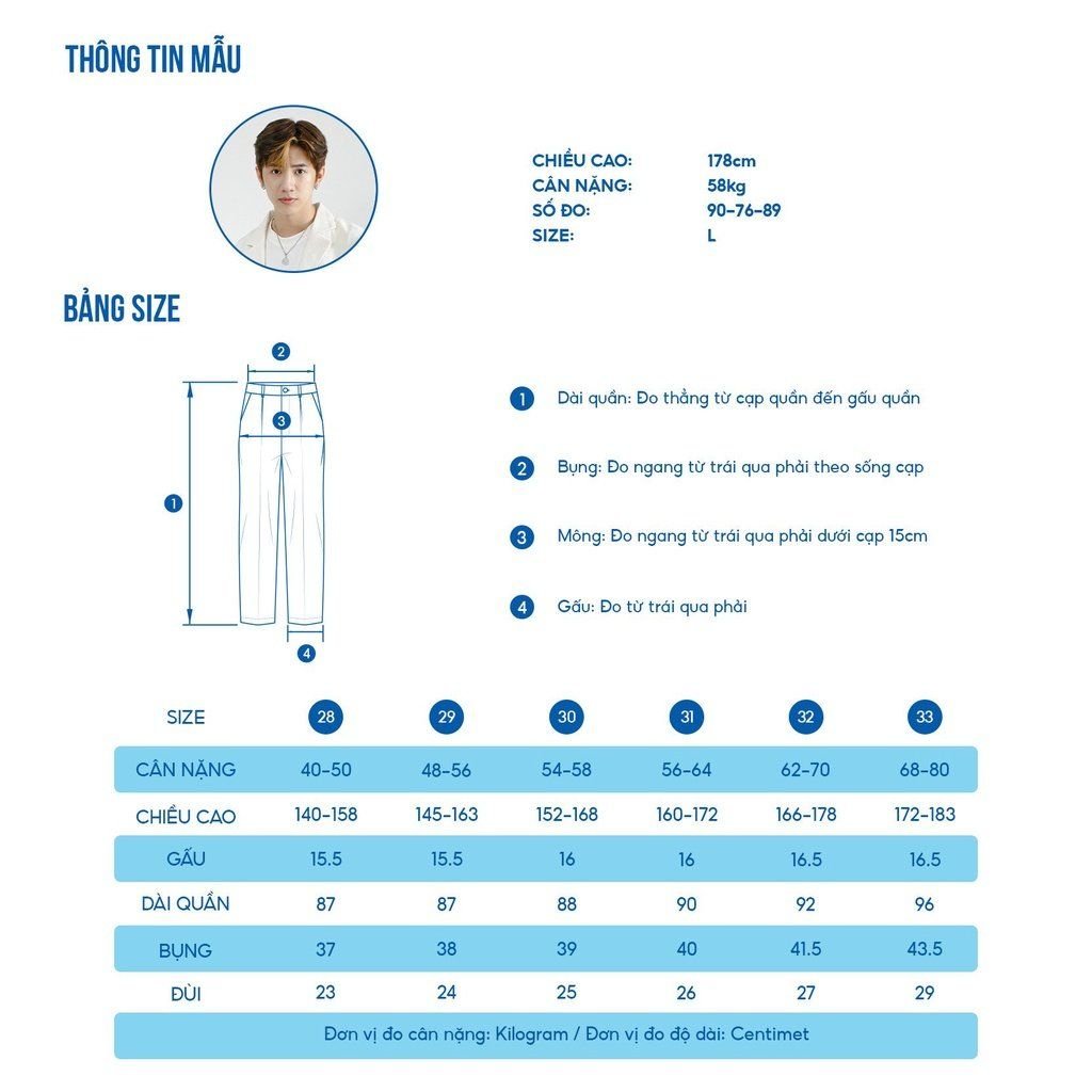  Quần Tây Âu Nam Ống Côn MANDO Màu Xám Nhạt Vải Tuyết Mưa Cao Cấp Không Nhăn Basic Thời Trang Hàn Quốc QAN02 