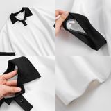  Áo Phông Polo Nam Màu Trắng MANDO Tay Lỡ Cotton Cao Cấp Form Rộng Basic Unisex Thời Trang Hàn Quốc PDN122 POL001 