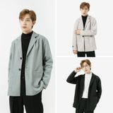  Áo Blazer Nam 1 Lớp  MANDO Dài Tay 3 Màu Vải Tuyết Mưa Cao Cấp Trơn Không Họa Tiết Basic Thời Trang Hàn Quốc BLZ006 